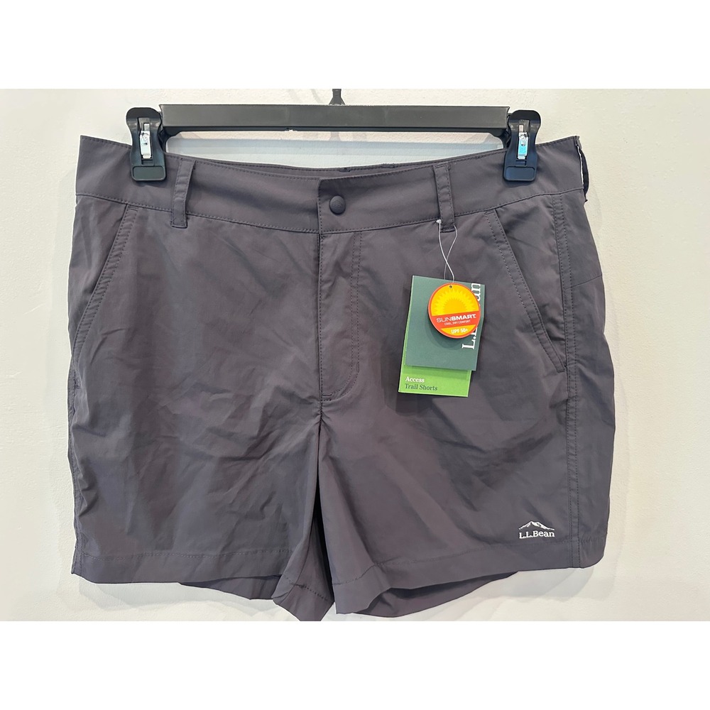 L.L.Bean Access Trail Shorts Women's Size 14‎ Regular Gray UPF 50+ SunSmart NWT